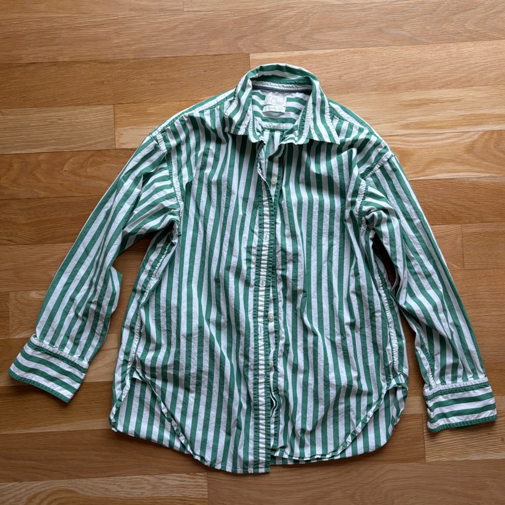J. Crew Relaxed-fit crisp cotton poplin shirt in stripe